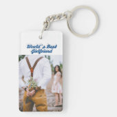 ガールフレンド写真の青いスクリプト キーホルダー (裏面)