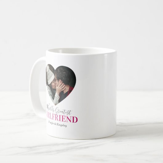 ガールフレンド写真ハートギフト コーヒーマグカップ (正面左)