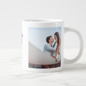 ガールフレンド写真パープルタイポグラフィ ジャンボコーヒーマグカップ (右)