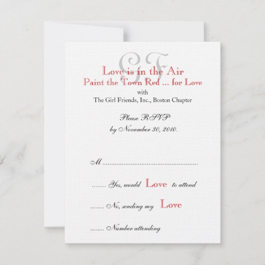 ガールフレンド夜RSVPカード2 出欠カード (正面)