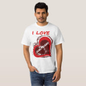 ガールフレンド大好きハートデザインのグランジスタイル Tシャツ (正面フル)