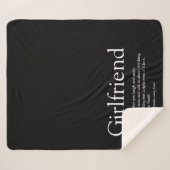 ガールフレンド定義白黒モダン シェルパブランケット (正面(横))