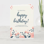 ガールフレンド折りグリーティングカード用誕生日ギフト カード (正面)