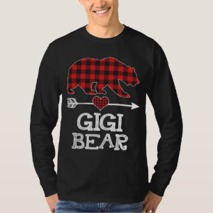 ガールフレンド熊レッドプレイドファミリーマッチングクリスマ Tシャツ