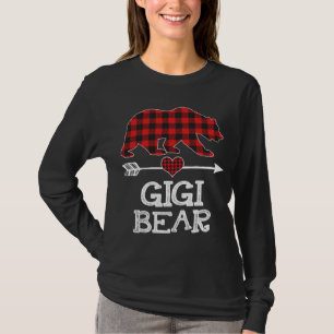 ガールフレンド熊レッドプレイドファミリーマッチングクリスマ Tシャツ