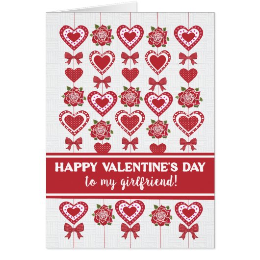 ガールフレンド用バレンタインの赤いバラハート弓 (正面)