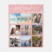 ガールフレンド私はあなたを愛する写真コラージュ フリースブランケット (正面)