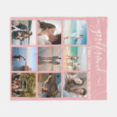 ガールフレンド私はあなたを愛する写真コラージュ フリースブランケット (正面(横))