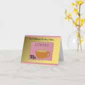 ガールフレンド、コーヒーを飲む時間 カード (黄色い花)