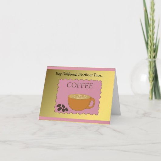 ガールフレンド、コーヒーを飲む時間 カード (正面)