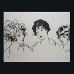 ガールフレンド ポスター<br><div class="desc">1920年代の白黒イラストレーション</div>