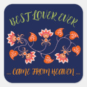 ガールフレンド、妻、夫のためのバレンタインの贈り物 スクエアシール (正面)