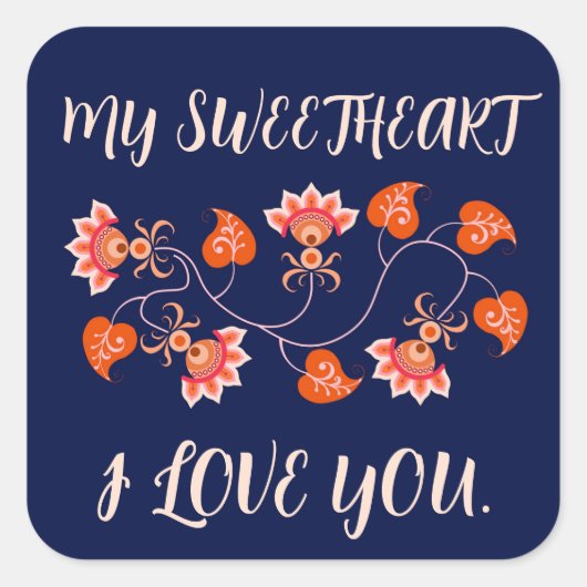 ガールフレンド、妻、夫のためのバレンタインの贈り物 スクエアシール (正面)