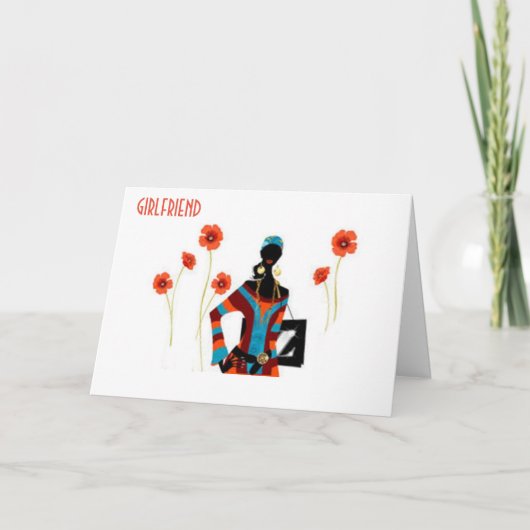 **ガールフレンド**「素晴らしい」ハッピーバースデー カード (正面)