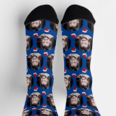 ガールフレンドSanta Hatのボーイフレンドの青い写真 ソックス (上部)