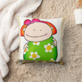 ガールフローラグリーンフラワーズ装飾用クッション クッション (ブランケット)