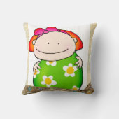 ガールフローラグリーンフラワーズ装飾用クッション クッション (裏面)