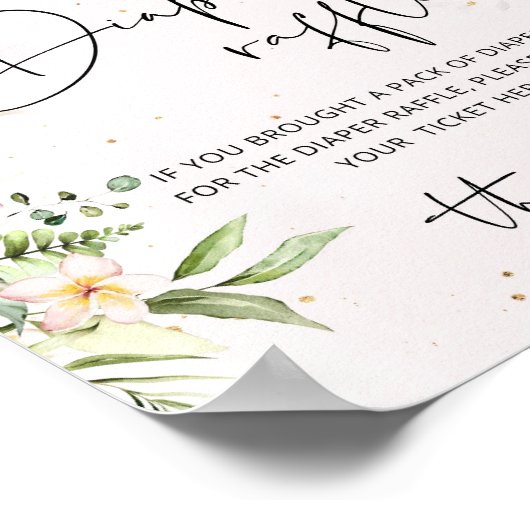 ガールフローラサファリ動物おむつラッフルポスター ポスター (角)