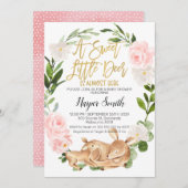 ガールフローラリースディアベビーシャワー招待状 招待状 (正面/裏面)