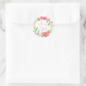 ガールフローラリース封筒用シール ラウンドシール (バッグ)