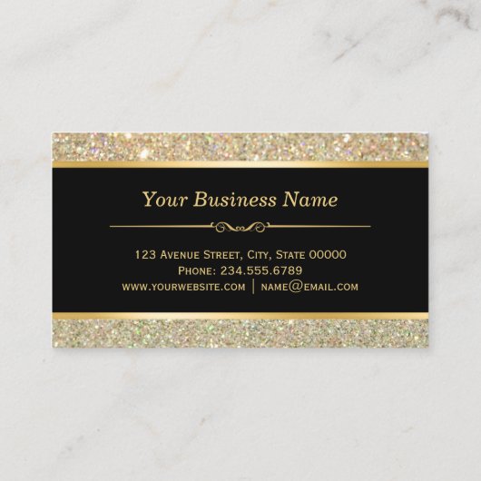 ガールフローラ金ゴールドきらめくグリッターロイヤリティカード ロイヤリティカード (裏面)