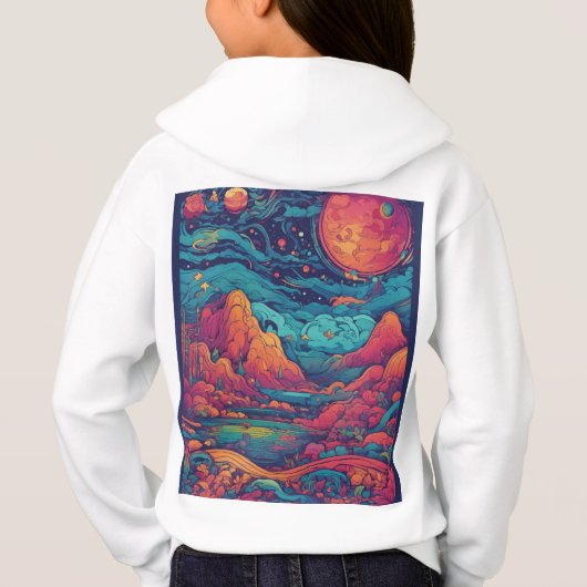 ガールフード付きスウェットシャツユニークデザイン (裏面)