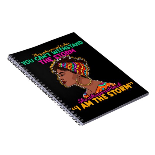ガールブラック誇りを持ったアフリカンアメリカン伝統 ノートブック (右側)