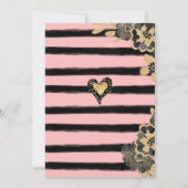 ガールブラック金ゴールドユニコーンベビーシャワー招待状 招待状 (裏面)