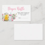 ガールブルーイングビールとボトルおむつラッフル エンクロージャーカード (正面/裏面)