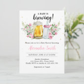 ガールブルーイングビールとボトルベビーシャワー 招待状 (スタンド正面)