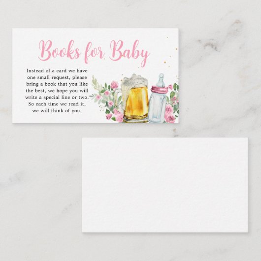 ガールブルーイングビールとボトル本ベビー エンクロージャーカード (正面/裏面)