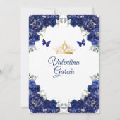 ガールブルードレスキンセアニラ15アノスフラワーズ金ゴールド 招待状 (裏面)