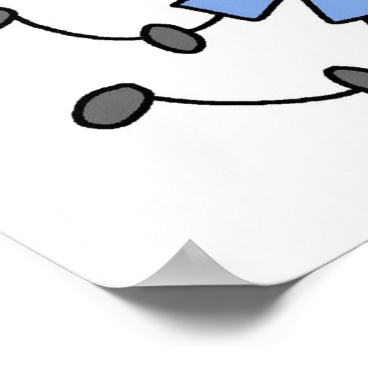 ガールブルー制服サッカー選手Tシャツとギフト ポスター (角)