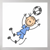 ガールブルー制服サッカー選手Tシャツとギフト ポスター (正面)