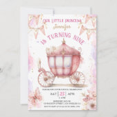 ガールプリンセスワンズオンザタイム9誕生日 招待状 (正面)