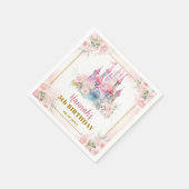 ガールプリンセス王室のキャッスルフィフス誕生日紙 スタンダードカクテルナプキン (角)