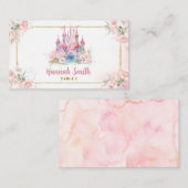 ガールプリンセス王室のキャッスルフィフス誕生日 プレイスカード (正面/裏面)