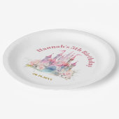 ガールプリンセス王室のキャッスルフィフス誕生日 ペーパープレート (アングル)