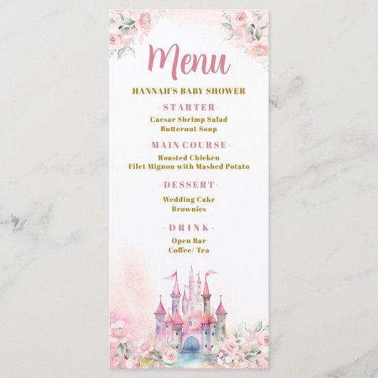 ガールプリンセス王室のキャッスルフィフス誕生日 メニュー (正面)