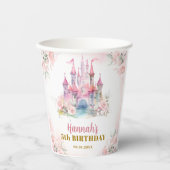 ガールプリンセス王室のキャッスルフィフス誕生日 紙コップ (正面)