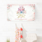 ガールプリンセス王室のキャッスル5番目の誕生日ラージ 横断幕 (インサイチュ)