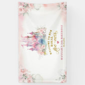 ガールプリンセス王室のキャッスル5番目の誕生日ラージ 横断幕 (縦)