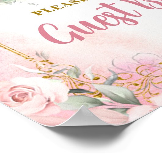 ガールプリンセス王室のキャッスル5th誕生日ゲストブック ポスター (角)