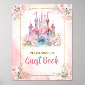 ガールプリンセス王室のキャッスル5th誕生日ゲストブック ポスター (正面)
