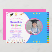 ガールプレスクール卒業パーティー招待状 招待状 (正面/裏面)