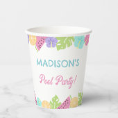 ガールプールパーティーバナー 紙コップ (正面)