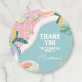 ガールプールパーティーバースデーパーティーラウンド フェイバータグ (正面)