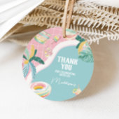 ガールプールパーティーバースデーパーティーラウンド フェイバータグ