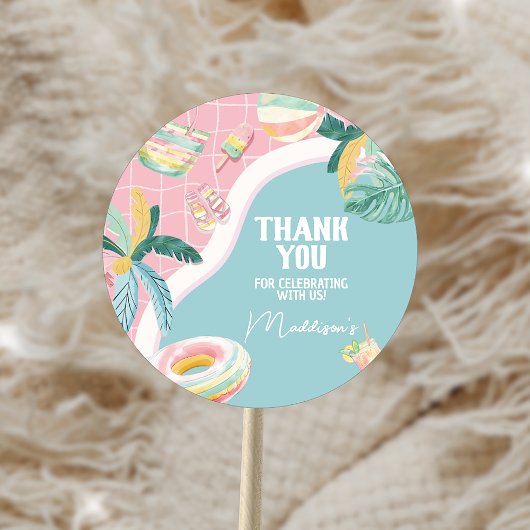 ガールプールパーティー誕生日パーティー ラウンドシール