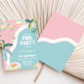ガールプールパーティー誕生日パーティー 招待状